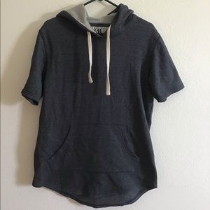 High Low Navy Blue Hoodie